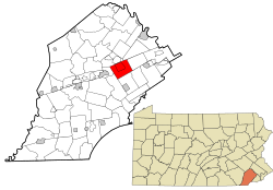 Chester County Pennsylvania incorporated and unincorporated areas West Whiteland highlighted